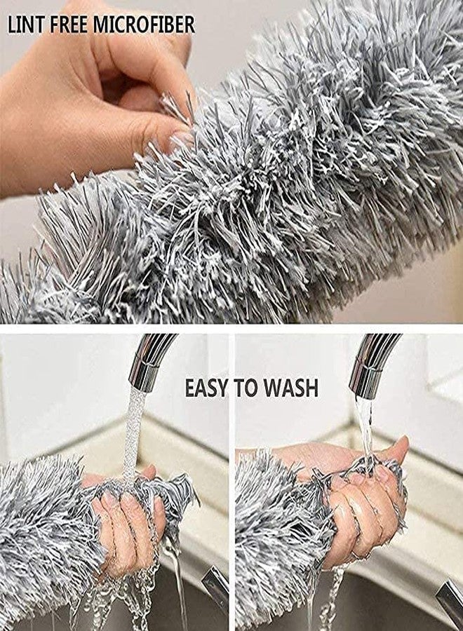 Kunya Microfiber Feather Duster Bendable & Extendable Fan Cleaning Duster with 100 inches Expandable Pole Handle Washable Duster for High Ceiling Fans, Window Blinds, Furniture (Grey) - Image 3